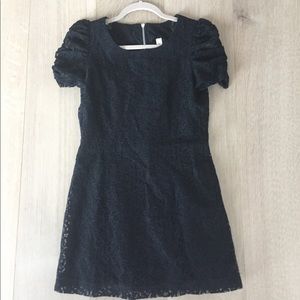 Black mini lace dress